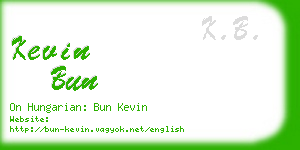 kevin bun business card